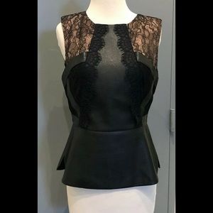 BCBG Maxazria laine Laced Faux leather small